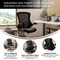Emma and Oliver Mid-Back Mesh Ergonomic Drafting Chair with Adjustable Foot Ring and Flip-Up Arms